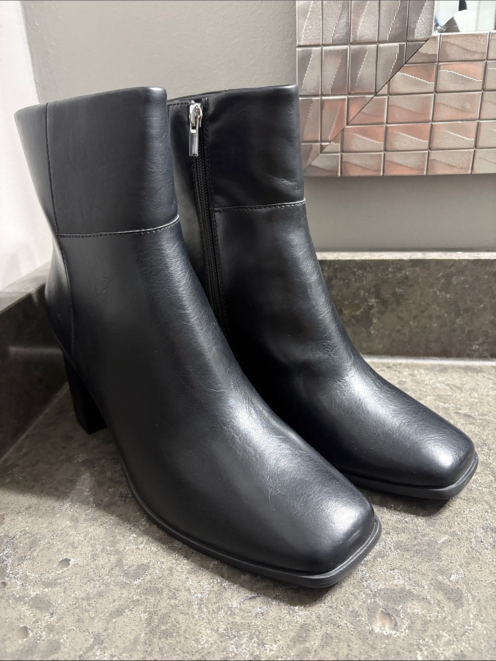 The Drop Ibita Women's Black Ankle Boots with Side Zip